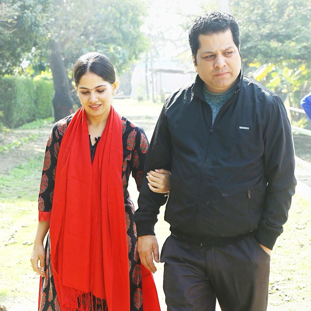 Jaya Kishori with her father "Shiv Shankar Sharma"