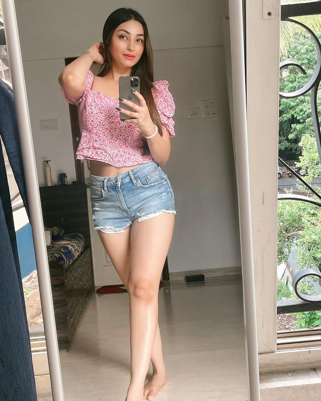 Actress Lira Soni in jeans shorts 