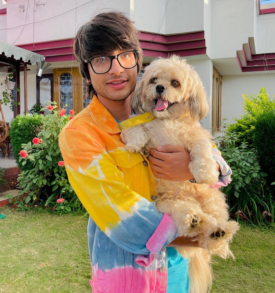 Sourav Joshi with his pet Oreo