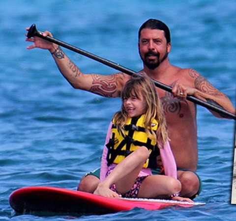 harper Willow grohl kayaking with his father 