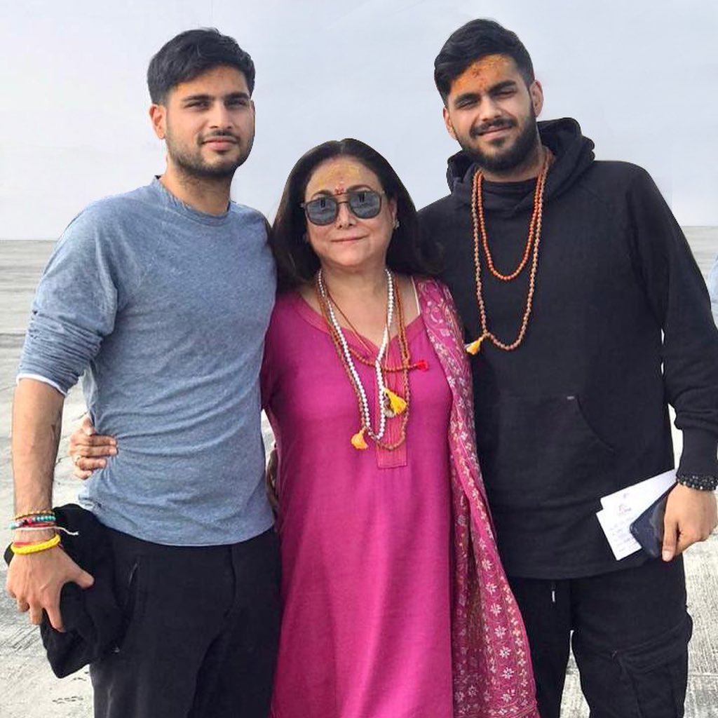 Jai Anmol Ambani with his mother and brother