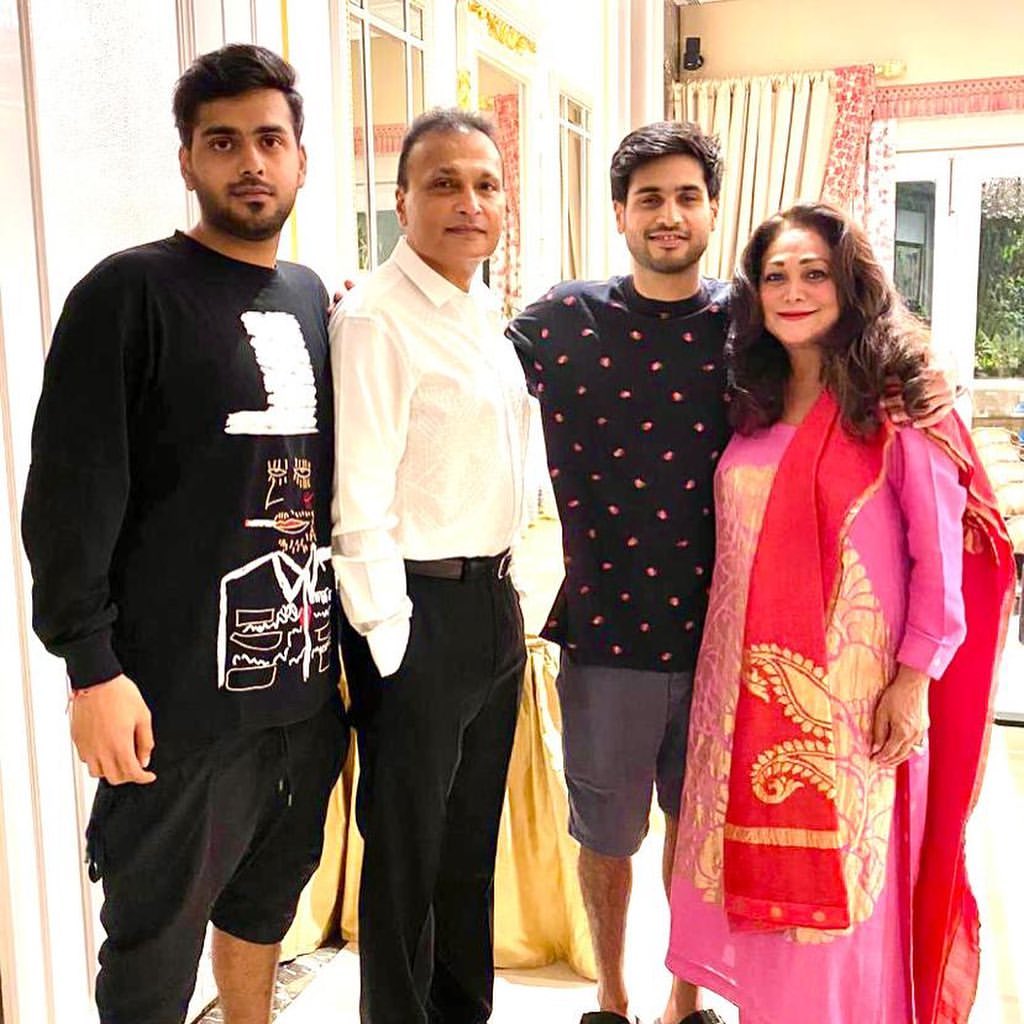 Jai Anmol Ambani with his parents and brother