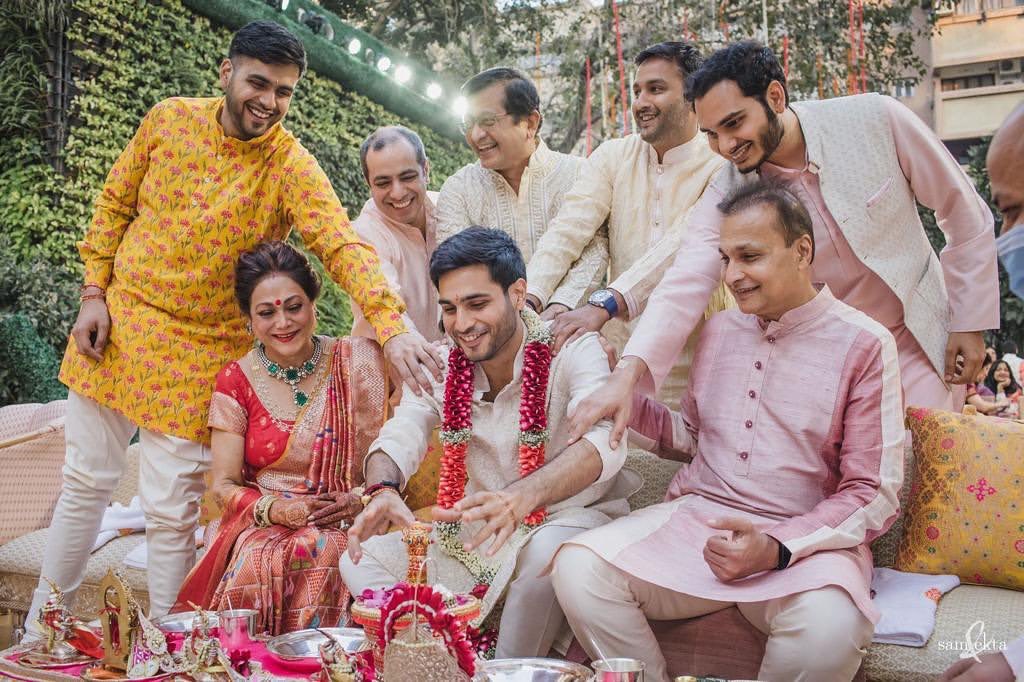 Jai Anmol Ambani with family members at his wedding