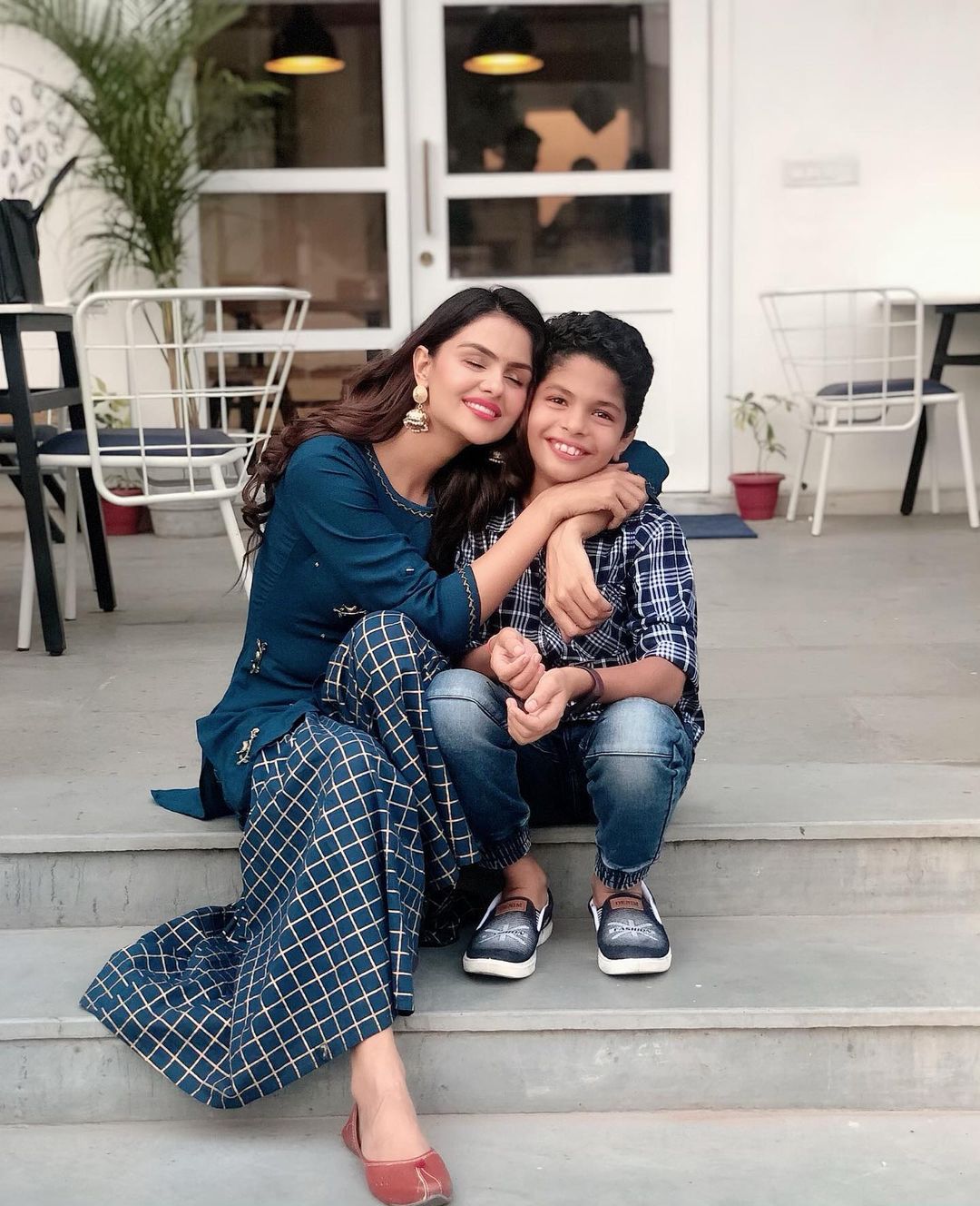 Priyanka Chahar Choudhary with her nephew