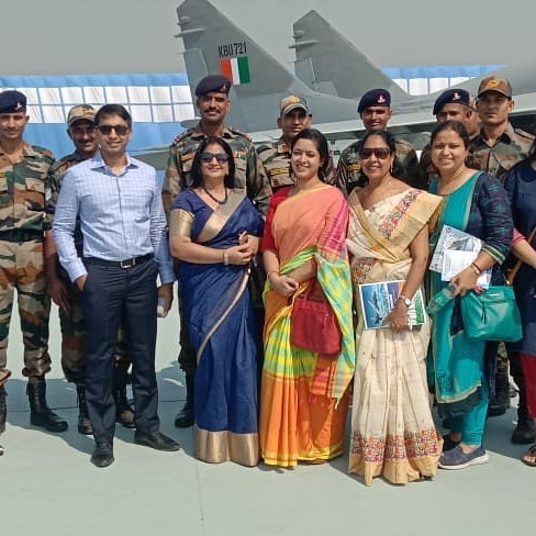 Tanu Jain with colleages at Hindon Air Force Station