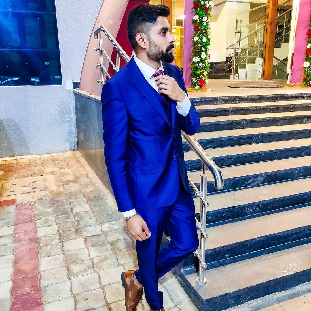 Abhishek Iyer in blue suit
